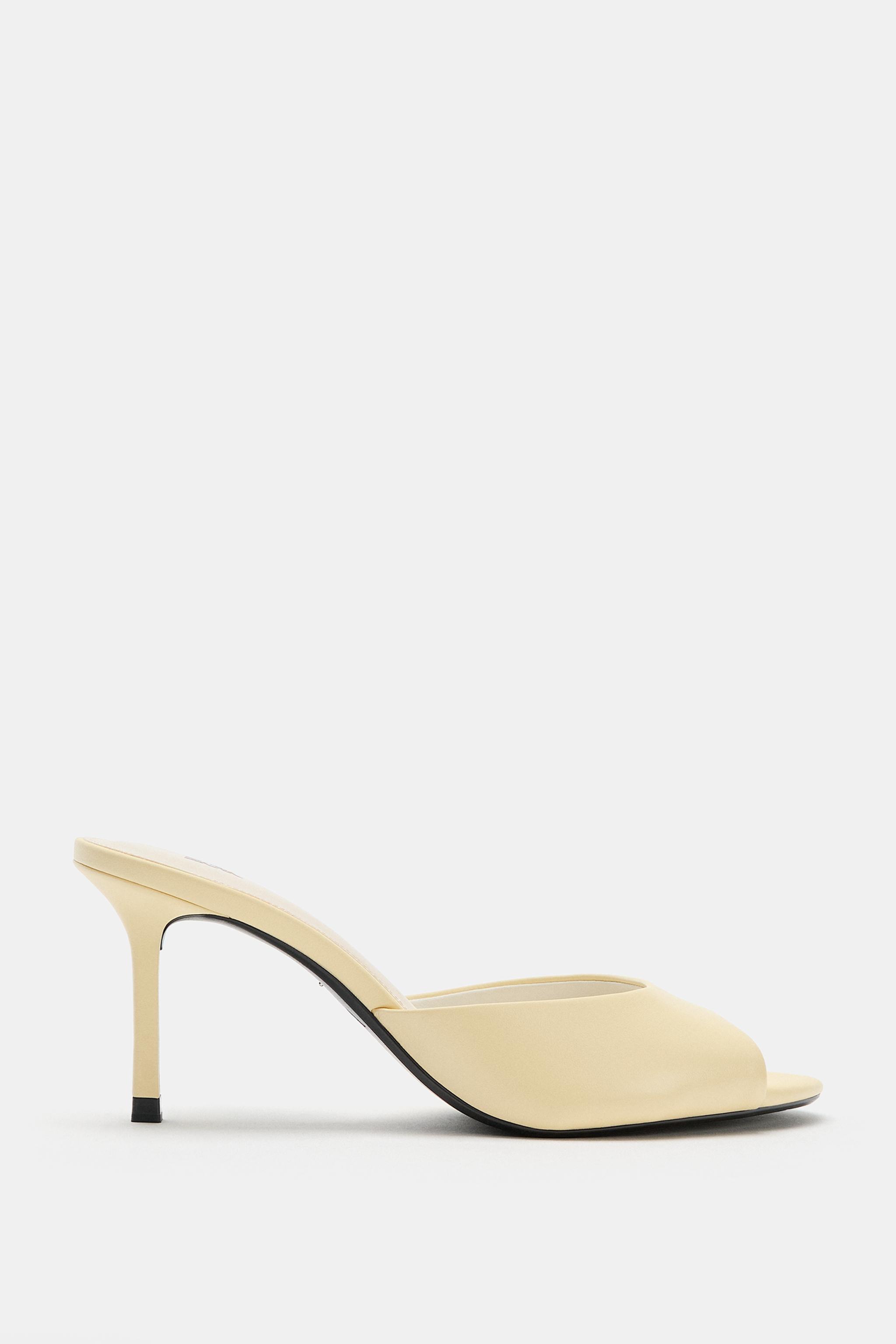 SANDALES À TALONS EN CUIR